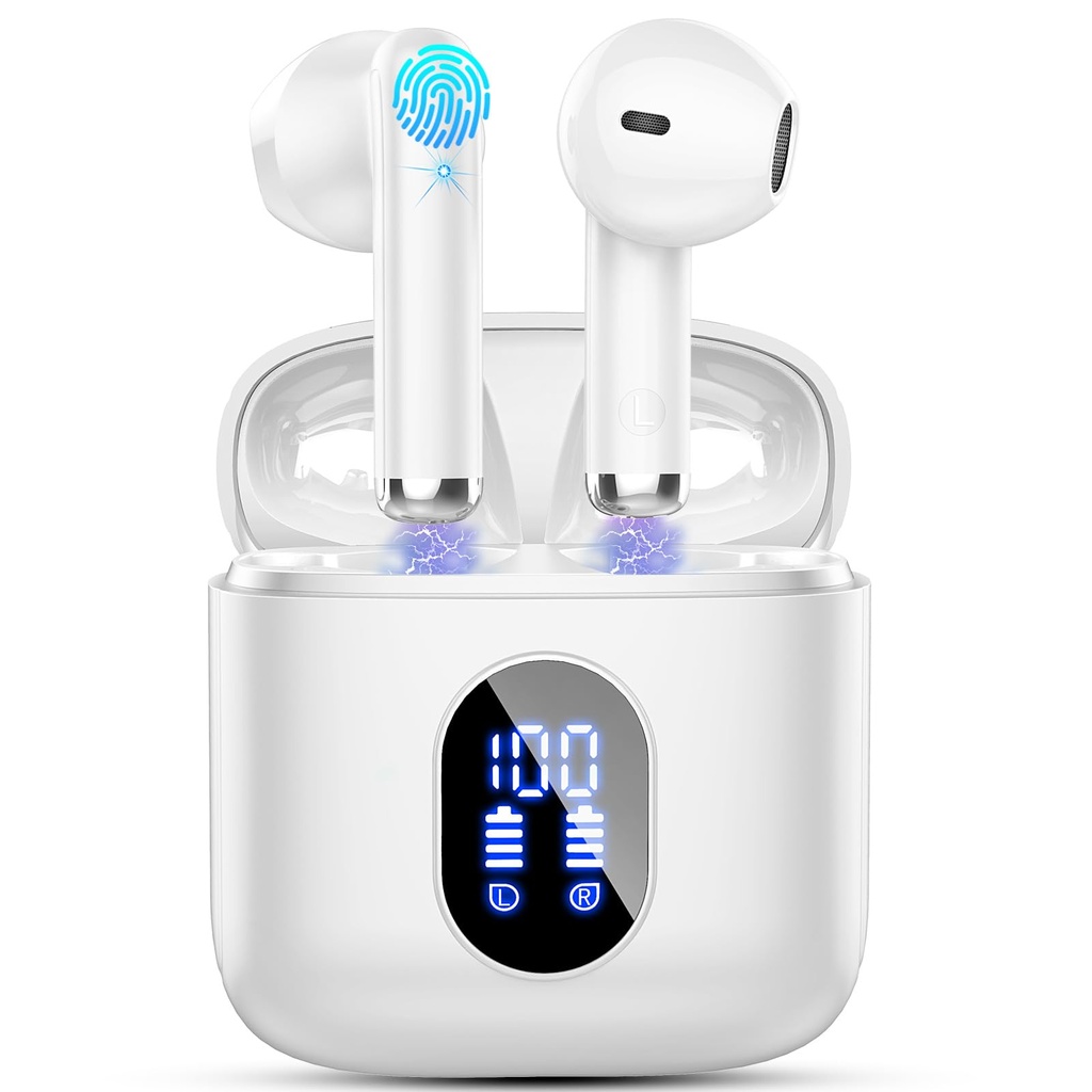 Wireless Earbuds, Bluetooth 5.4 Headphones in Ear NEW Wireless Earphones with 4 ENC Mic, Mi