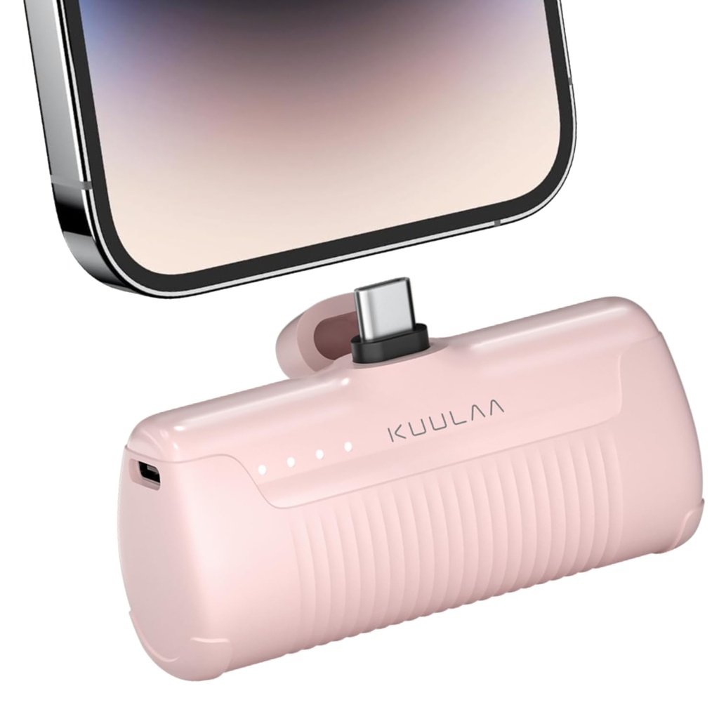 Kuulaa Mini Power Bank 4500mAh,PD 16W Ultra Compact Portable USB C Charger,Small Portable