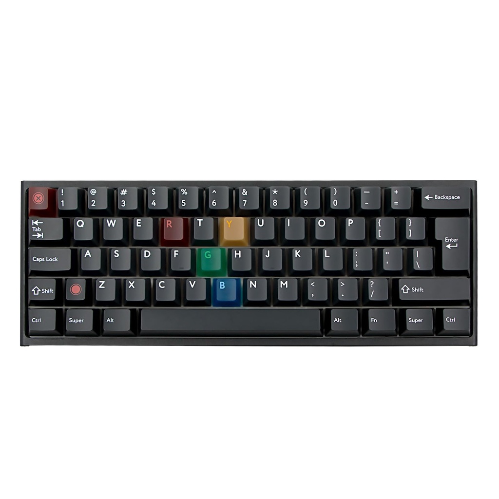 JSJTKeys Cherry Profile Keycaps- 186 Keys Colorful PC Translucent Key Caps, 7 Colors Mixed L
