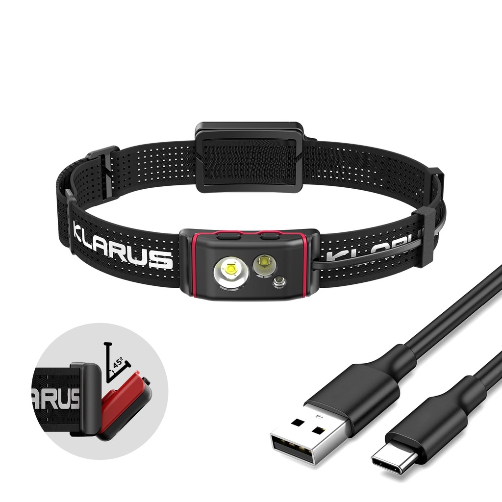 klarus HM5 Rechargeable Head Torch, Headlamp 800 Lume Led Super Bright, Lightweight 90g High