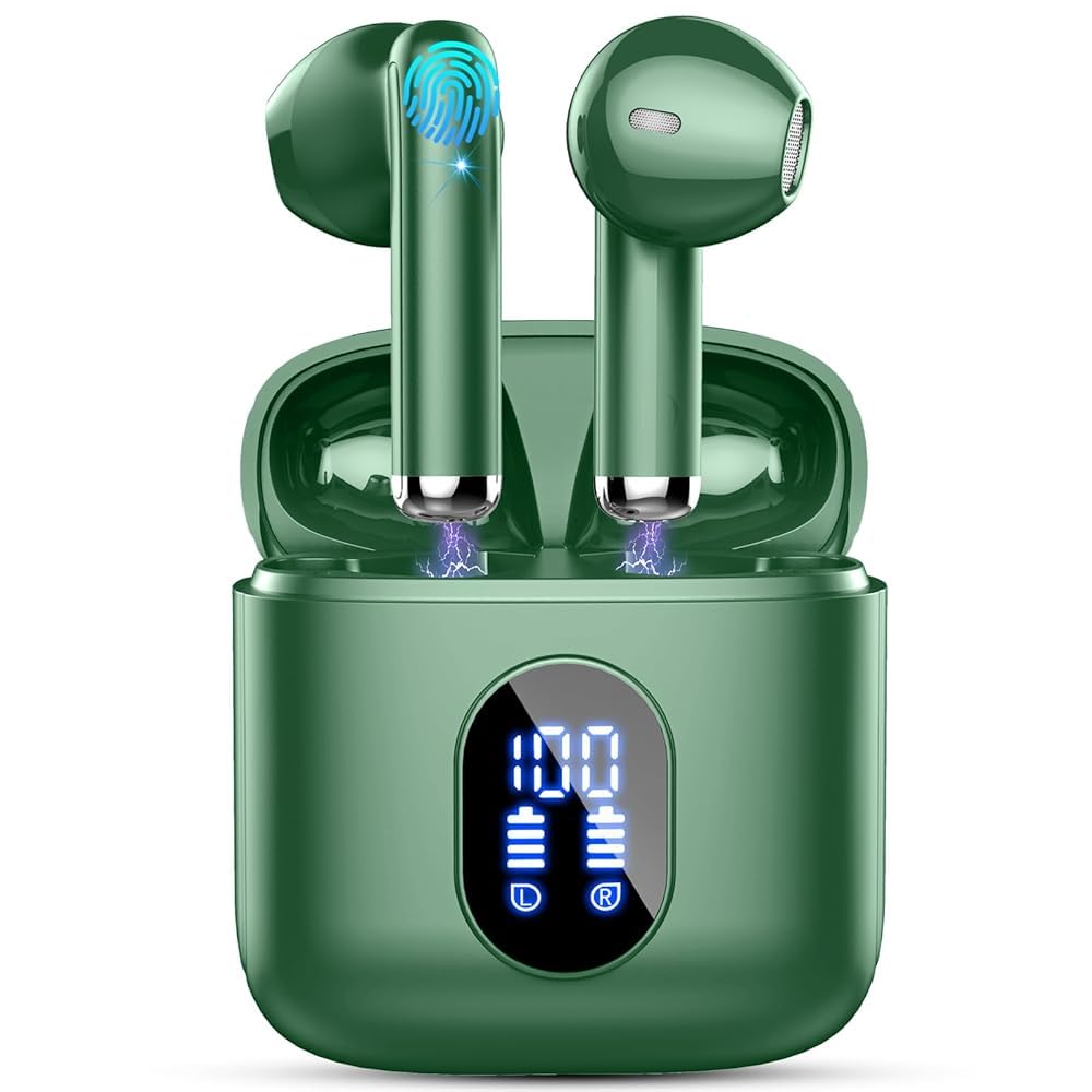 Wireless Earbuds, Bluetooth 5.4 Headphones in Ear NEW Wireless Earphones with 4 ENC Mic, Mi