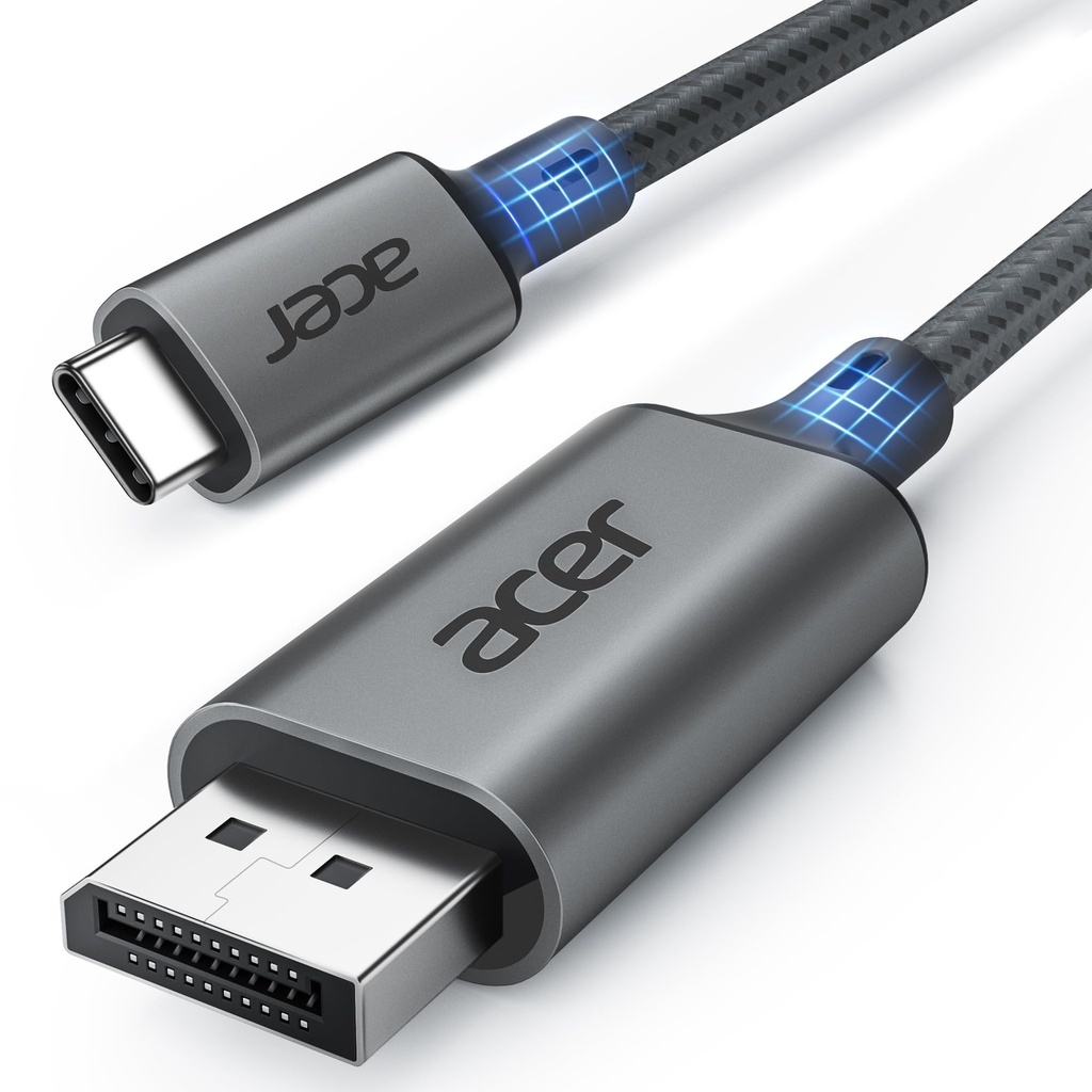 acer USB C to DisplayPort Cable [4K@60Hz, 2K@165Hz], [Aluminum, Braided] USB Type C Thunder