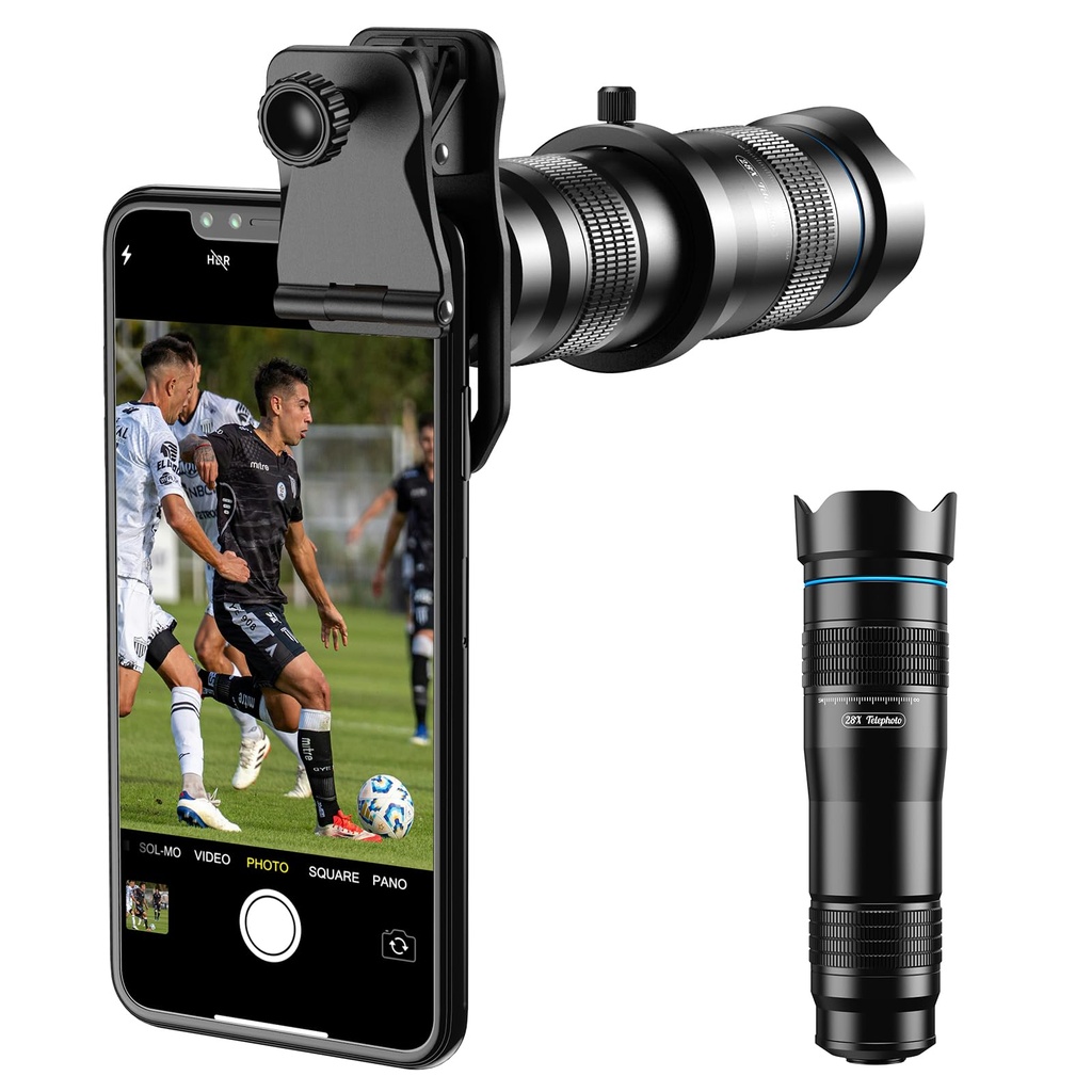 Apexel HD Cell Phone Lens-28X Telephoto Lens with Shutter for iPhone Samsung,Huawei,Xiaomi,