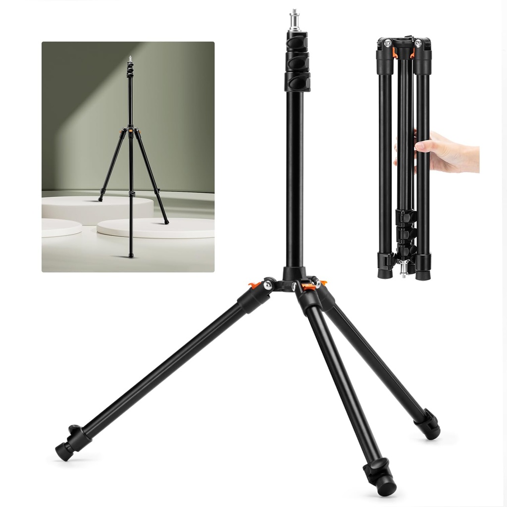 K&F CONCEPT Extendable Photography Stand, Adjustable 6.56ft/78.7"/2M Aluminum Tripod with 1