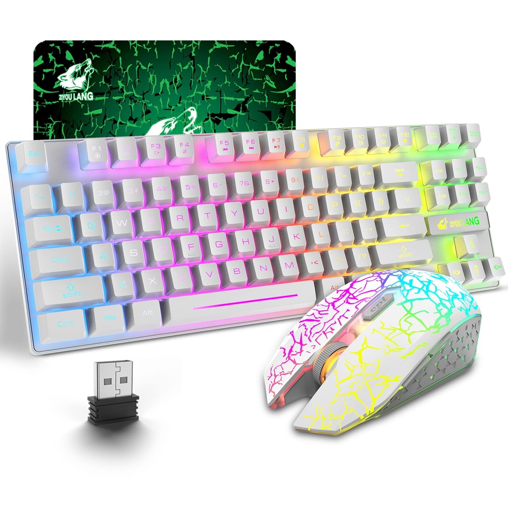 LexonElec T87 Wireless Keyboard and Mouse, Rgb Wireless Mouse and Keyboard Set, Rechargeabl