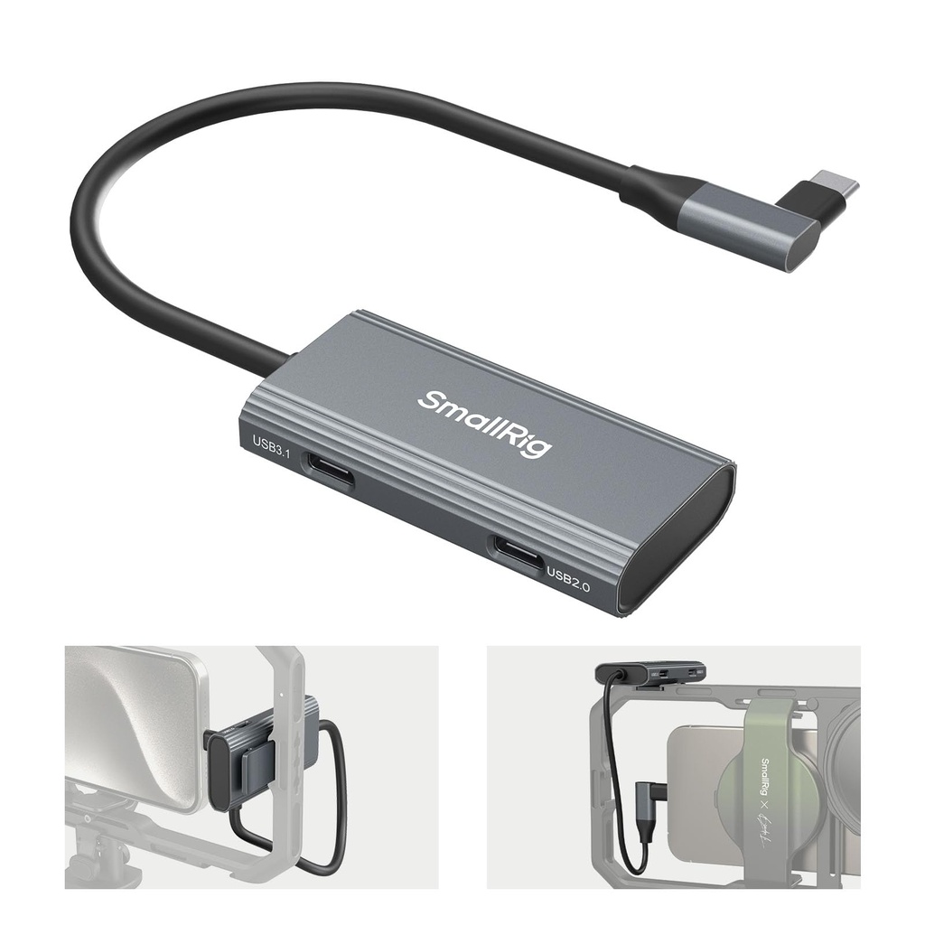 SMALLRIG 4-in-1 USB-C Hub with Cold Shoe Mount -4598