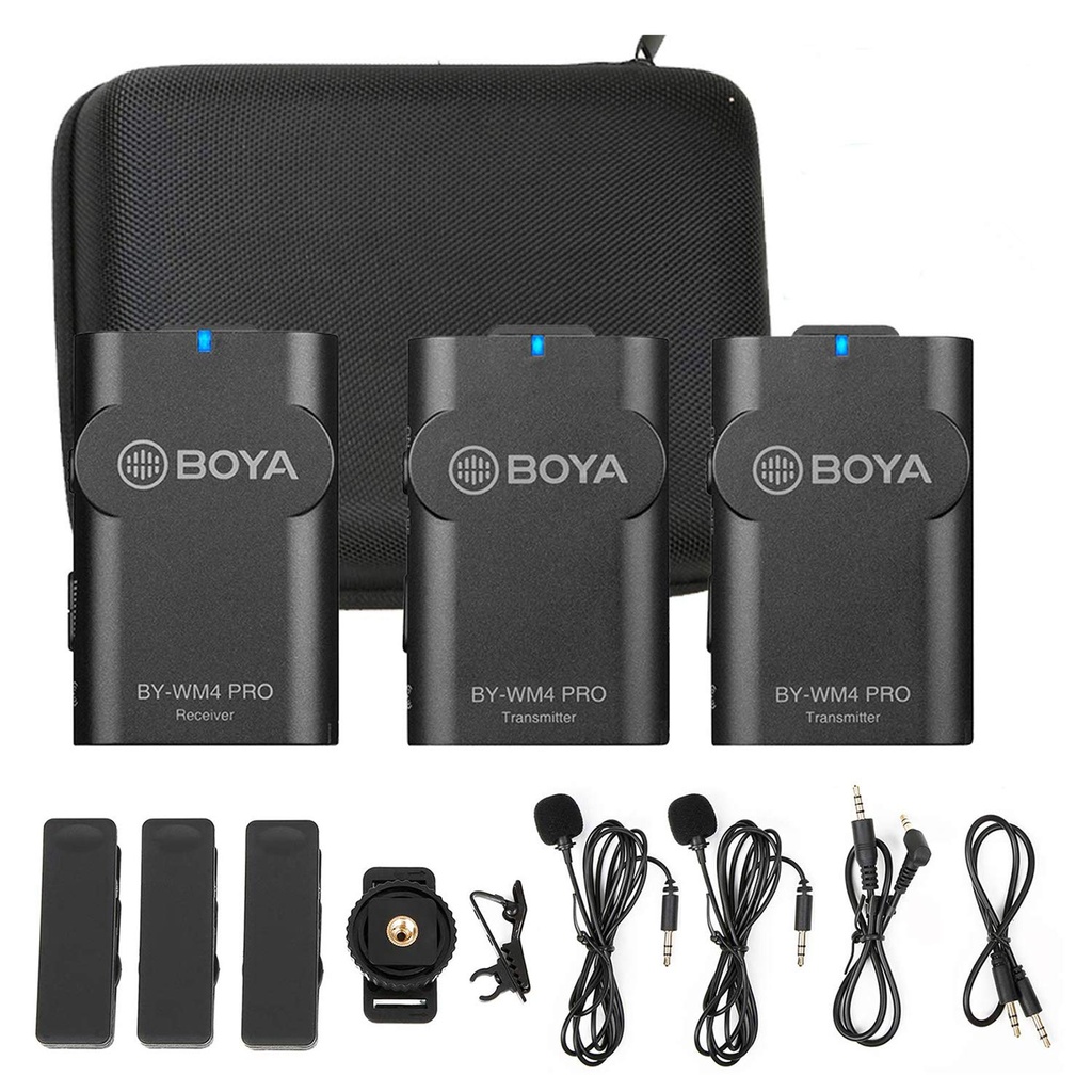 BOYA BY-WM4 Pro Wireless Lavalier Microphone System with Lightning Connector Receiver for iPhone 