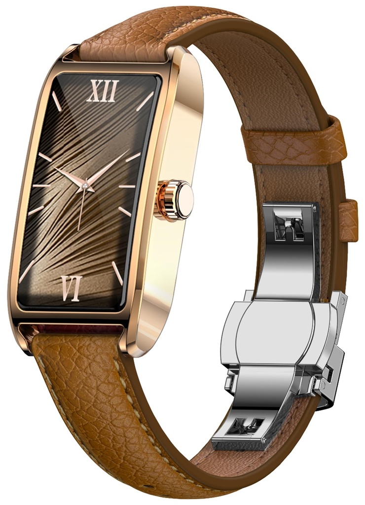 Fitness Tracker for Women Ladies Fitness Watch Dressy Leather Strap Alloy Case Luxury Fashion