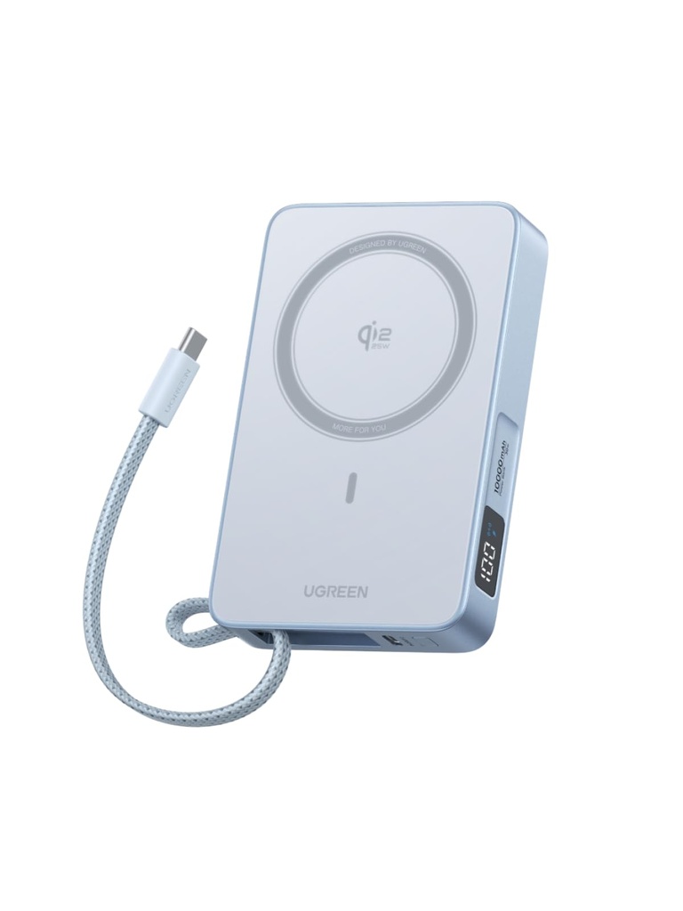 UGREEN MagFlow for MagSafe Power Bank Qi2 25W Wireless Fast Charging 10000mAh Magnetic Porta
