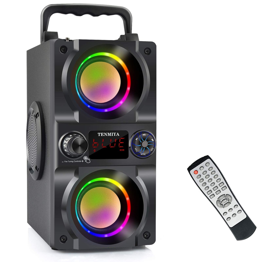 Bluetooth Speaker, 40W (60W Peak) Portable Wireless Speaker with Colorful Lights, Double Sub