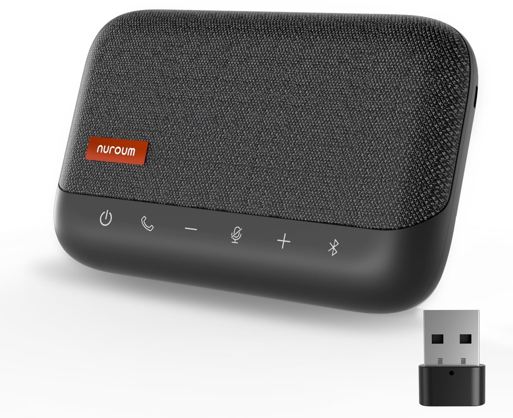 Nuroum A15 Bluetooth Conference Speaker and Microphone, Portable Wireless Speakerphone, 360
