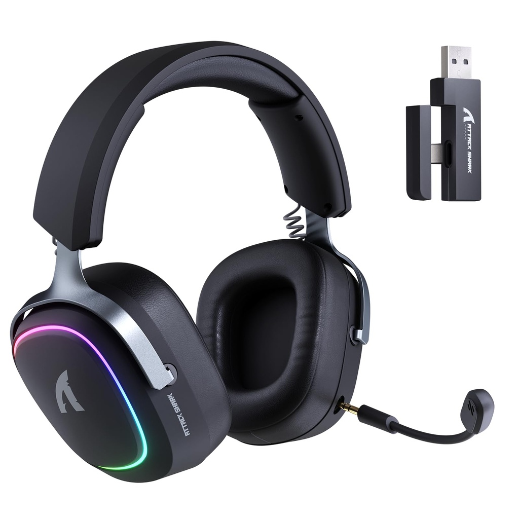 ATTACK SHARK G800 Wireless Gaming Headset with Aluminum alloy frame, 7.1 Surround Sound, Ben
