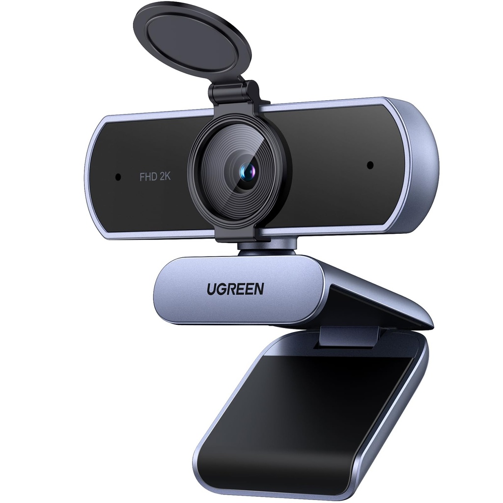 UGREEN 2K/30fps Webcam for PC, Automatic Light Correction, Webcam with Dual Microphones, Pri