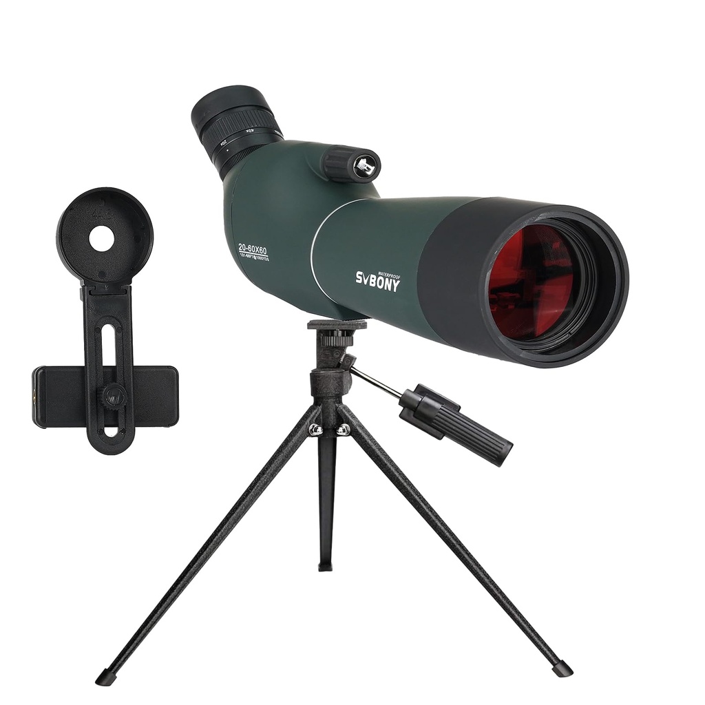 Svbony SV28PLUS Spotting Scope with Tripod Phone Adapter, 25-75x70mm Range Scope with A5 Cl