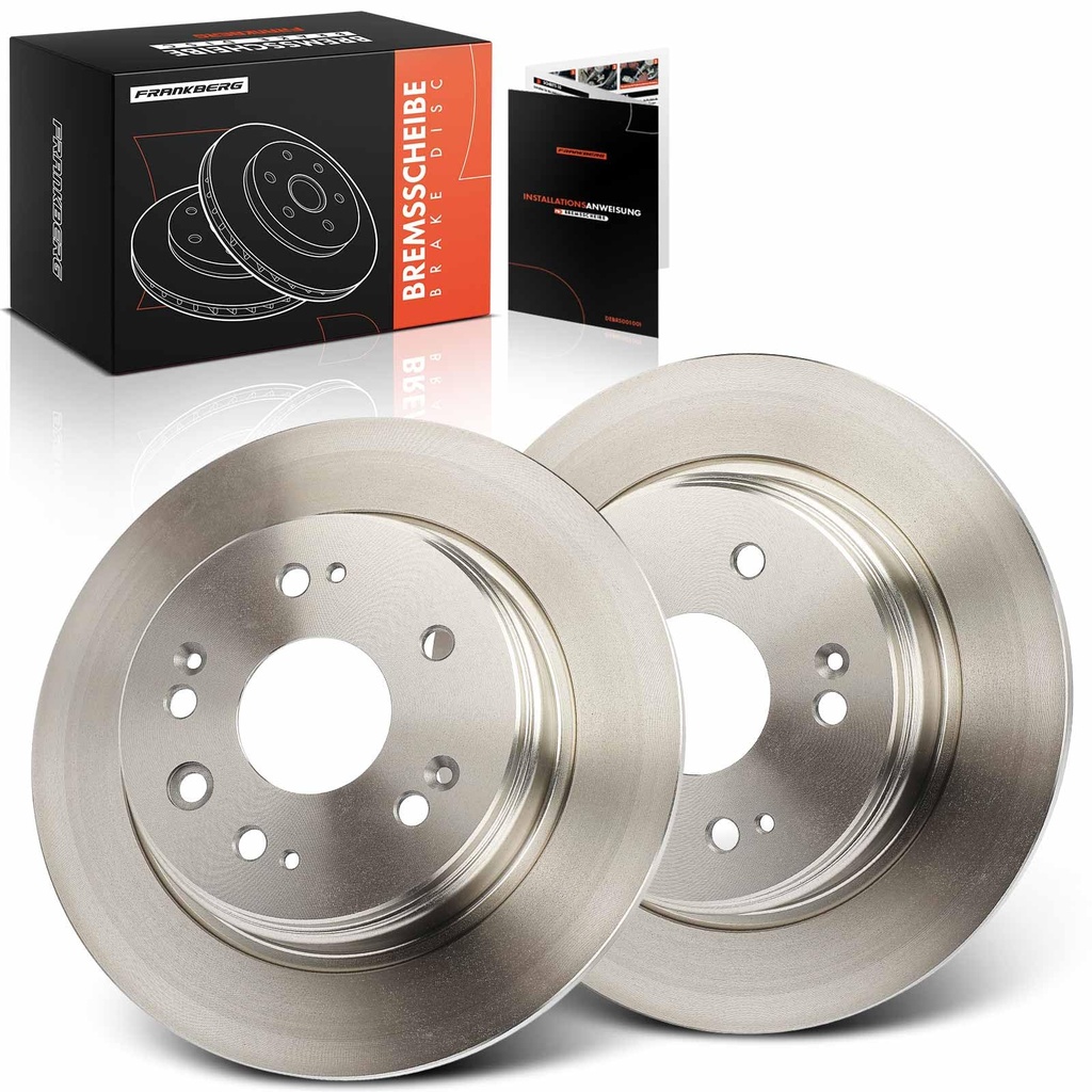 Frankberg Brake Disc Set incl. 2x Discs Rear Solid ?Ã¿282mm Compatible with FR-V BE Stream