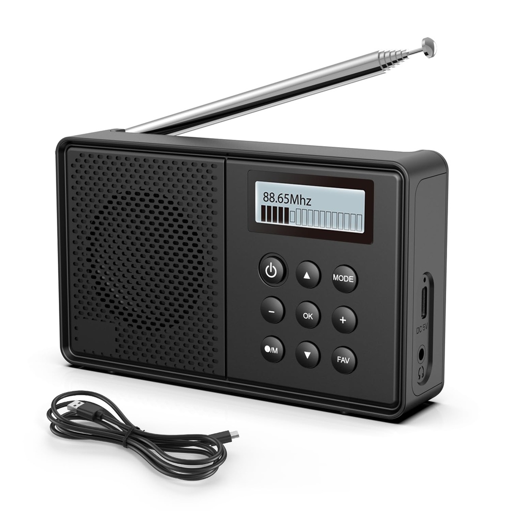 Arafuna DAB Radio with Bluetooth, Portable Digital Radio DAB/DAB+/FM, Rechargeable, Dual Al