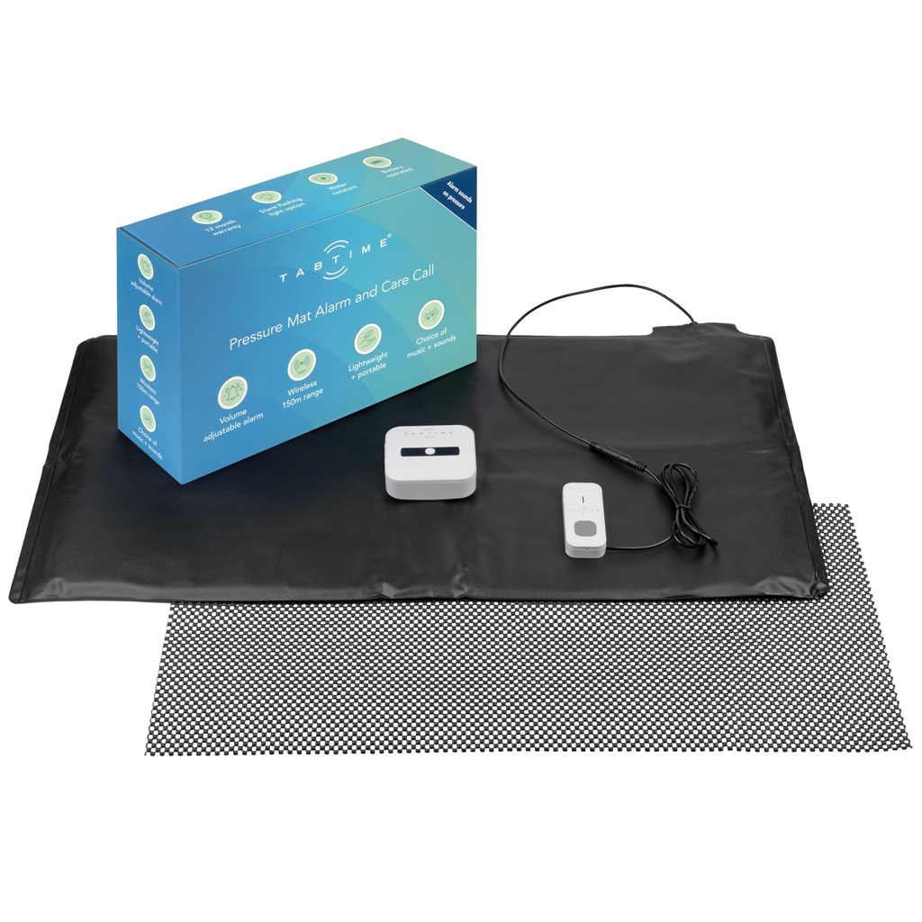 TabTime Pressure Mat Alarm and Care Call, Floor Sensor Mat, Pressure Sensor, Bed Alarm