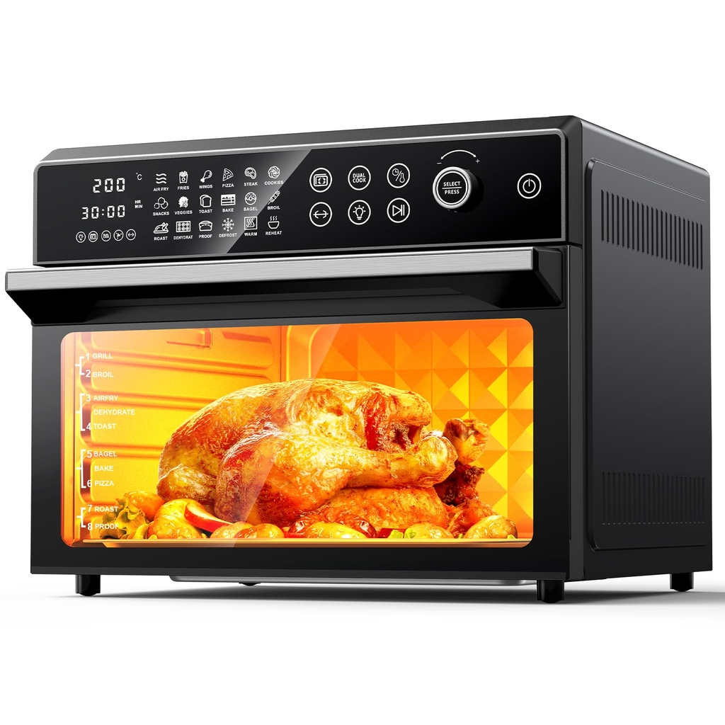 30L Air Fryer Oven, 18 in 1 Presets Dual-Cook Function Air Fryer, 360°Hot Air Circulation (copy)