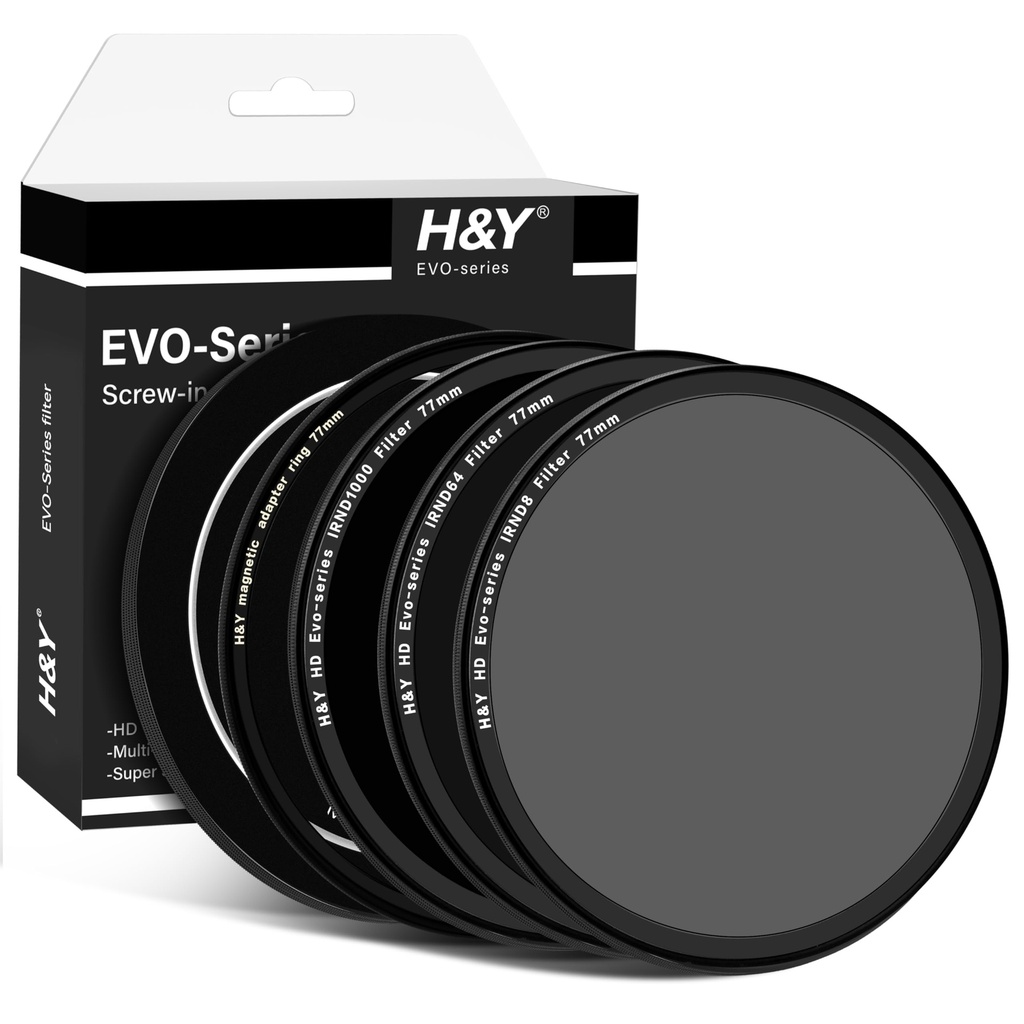 H&Y EVO 77mm ND Filter Kit (ND8 ND64 ND1000), Magnetic & Threaded 2-in-1 Lens Filter, HD Opt