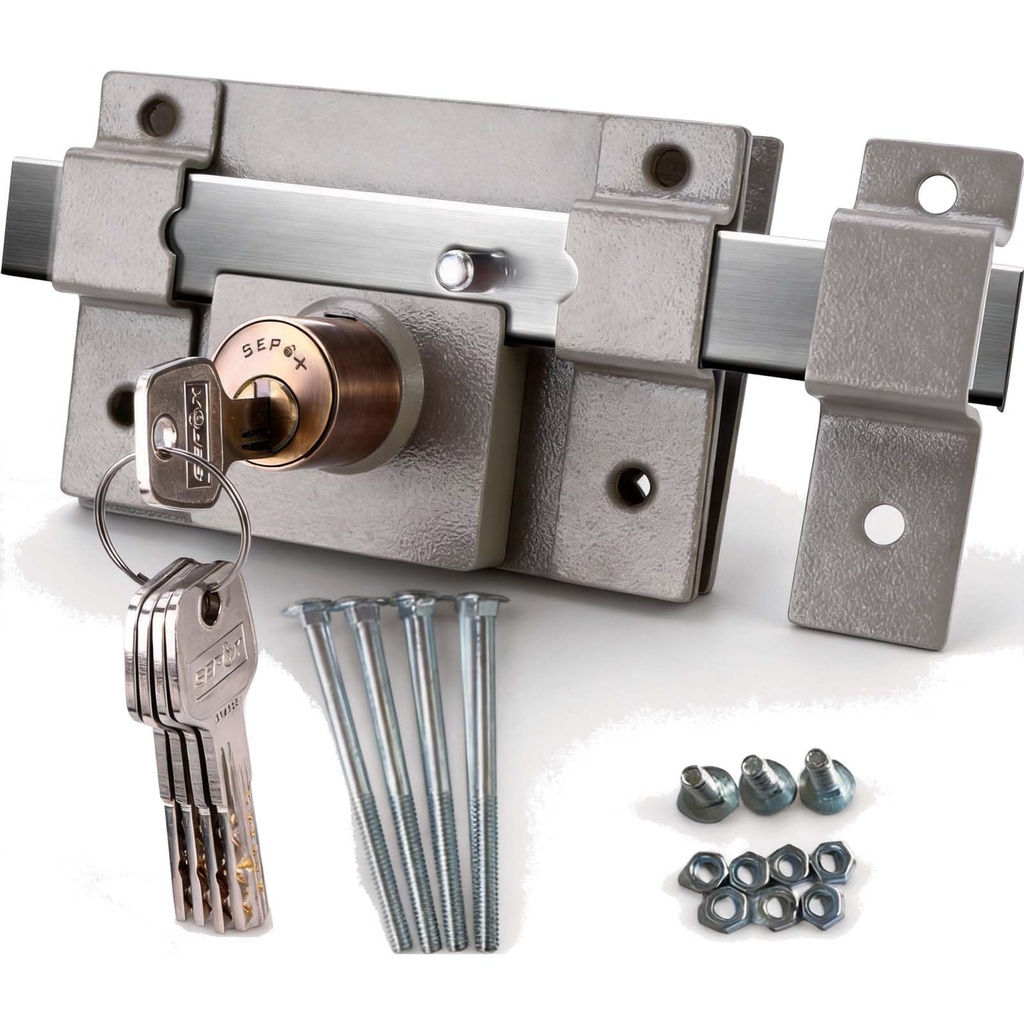 SEPOX Long Throw Heavy Duty Gate Lock for Wooden/Metal Gates, Double Side Locking with 5 Ke