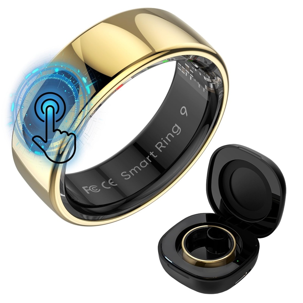 Yeforu Smart Ring Men Women Touch Screen Health Rings for Men Women Fitness Ring Sleep Trac