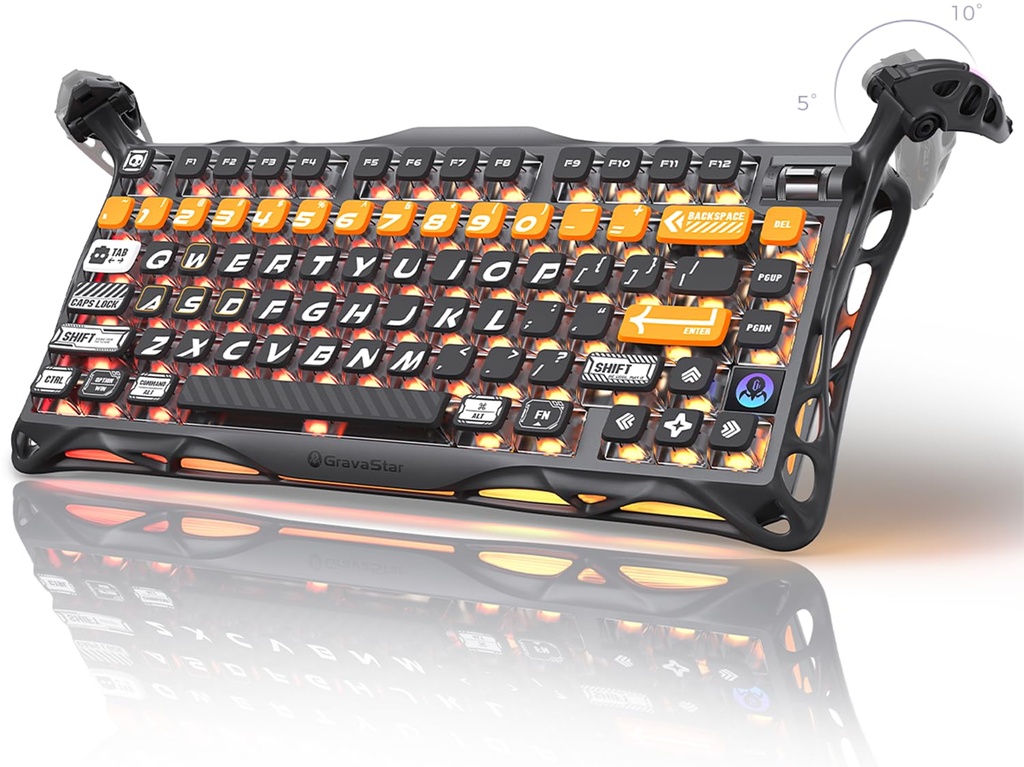 GravaStar Mercury K1 Pro 75% Wireless Mechanical Gaming Keyboard, Gasket Compact Custom Key