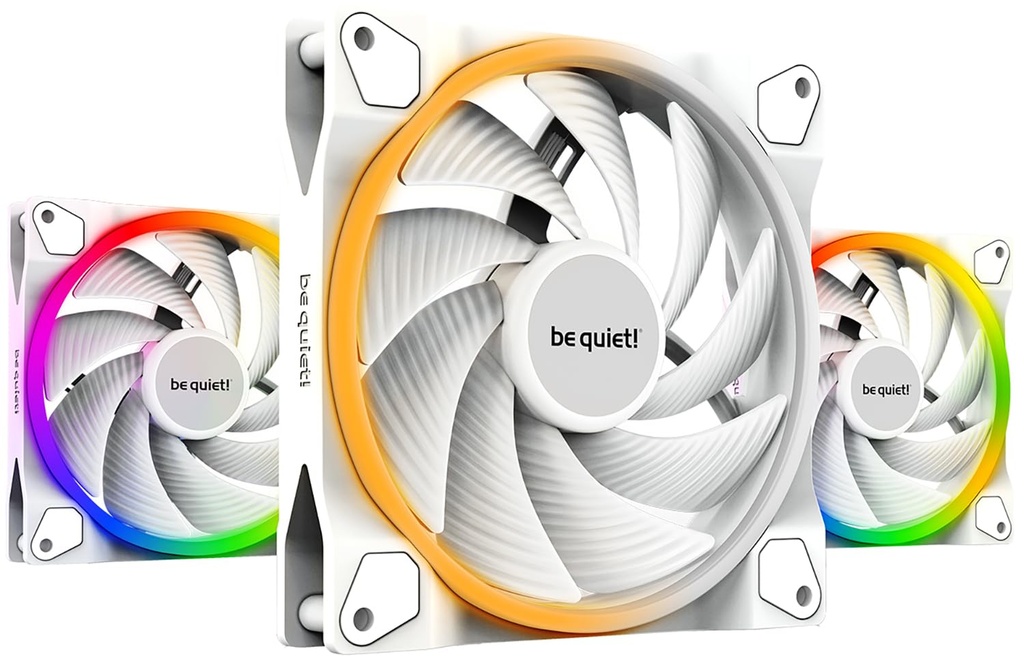 be quiet! Light Wings 140mm PWM High-Speed White Fan, 3 Fans Included, ARGB Lighting, Multi