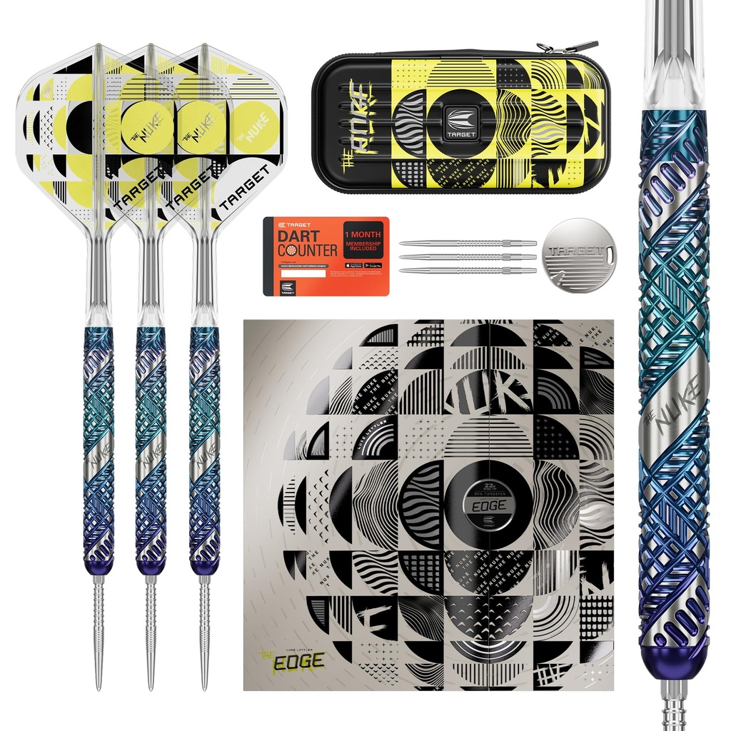 Target Darts Luke Littler Edge Steel Tip Swiss Point Dart Set, 23G | 95% Tungsten Darts, Ã”