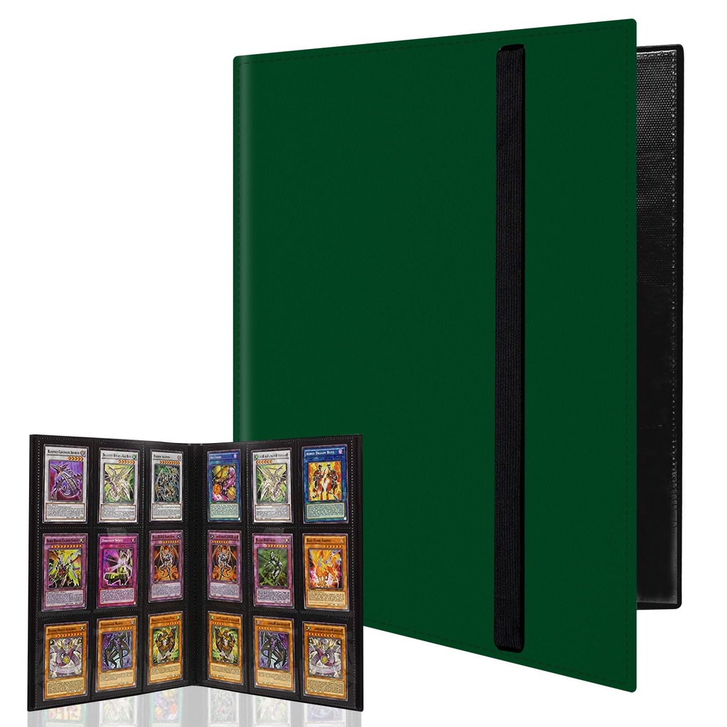 WAIZHIUA 9 Pocket Card Binder - 432 Pockets Trading Cards Binder with Elastic Strap, PU Lea