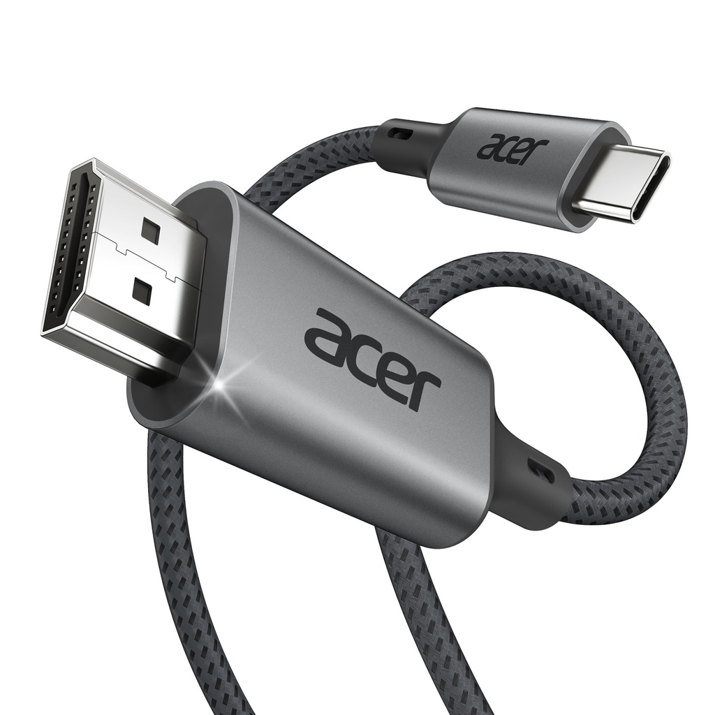 Acer USB C to HDMI Cable 4K@60Hz, Thunderbolt 3/4 Compatible, Aluminum+Nylon, Type-C to HDM