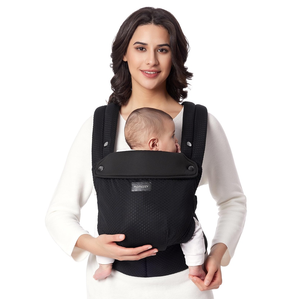 Momcozy Baby Carrier for 3-24M/3.2-20kg, Waist 64-127cm, Air Mesh-Black