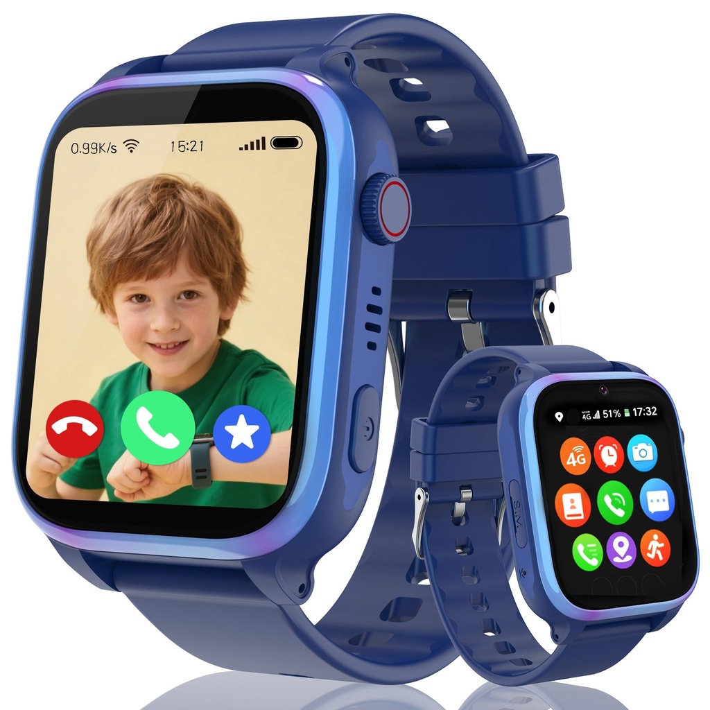 ELEJAFE 4G Kids Smart Watch Boys Girls,Smart Watch for Kids GPS Tracker with Video Call, Ph