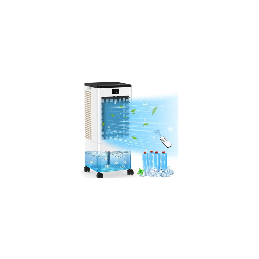 Mobile Air Conditioners, 60W Evaporative Air Cooler, LED Display 10M/S 3 Modes 8L Tank 12H