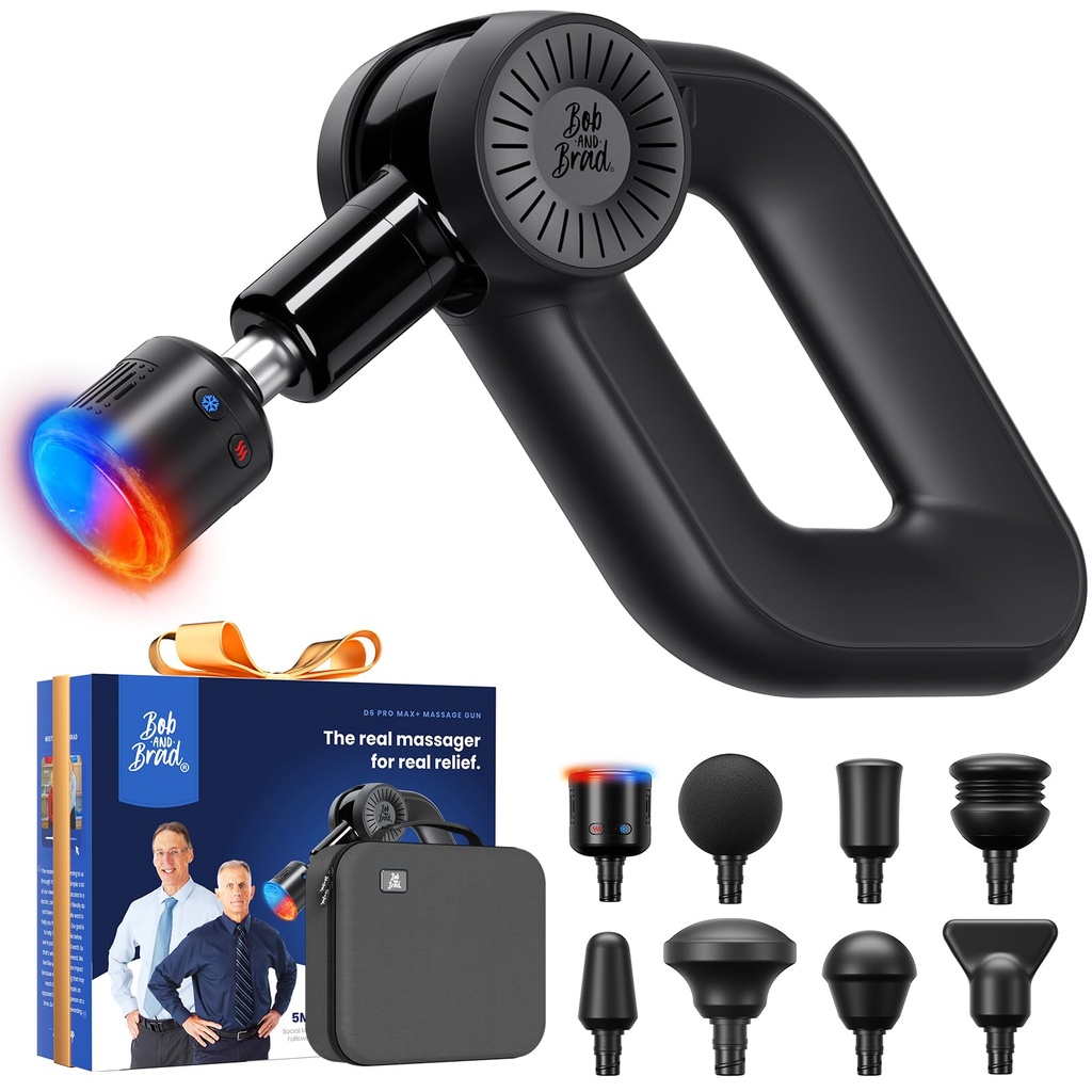 BOB AND BRAD D6 Pro Max+ Massage Gun with Heat and Cold Therapy, Professional Deep Tissue P
