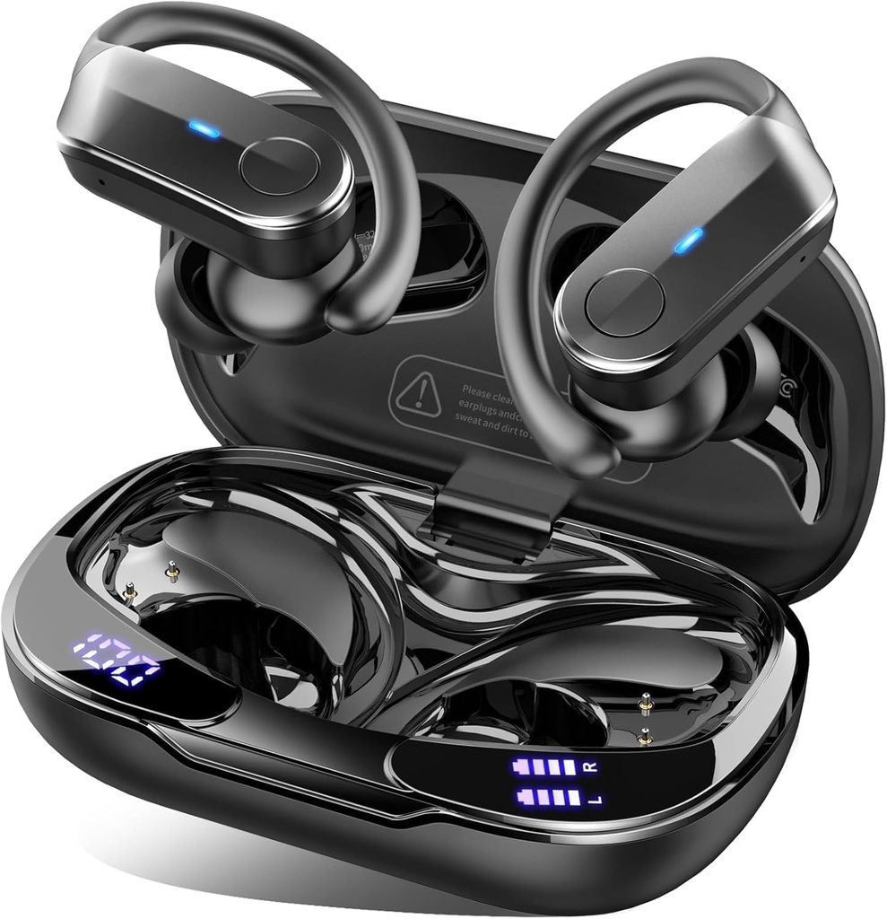 Wireless Earbuds Sports, 2026 Bluetooth 5.4 Headphones with 70H Deep Bass Over Ear Buds, IP