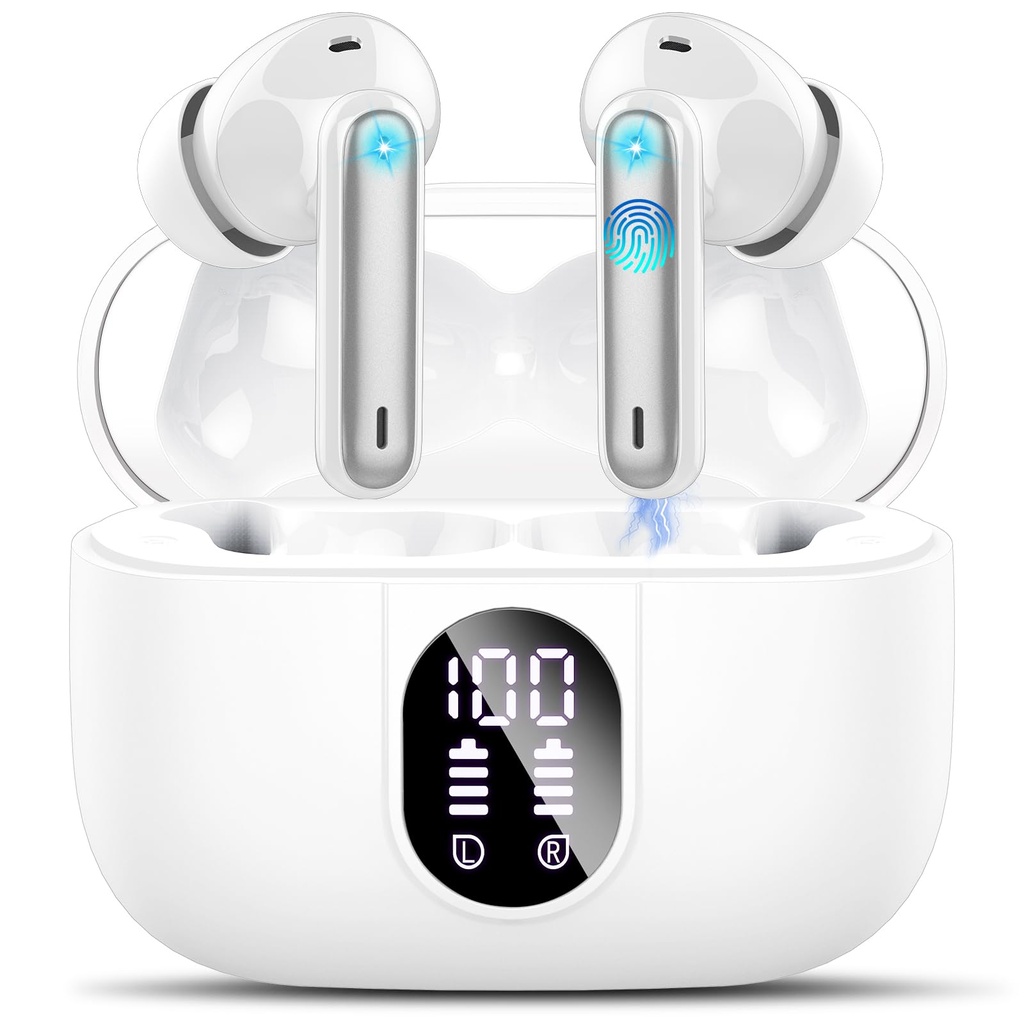 Wireless Earbuds, Bluetooth 5.3 Headphones In Ear with 4 ENC Noise Cancelling Mic, 40H Play