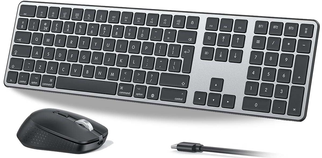 OMOTON Wireless Bluetooth Keyboard Mouse Rechargeable for Mac OS, Wireless Keyboard and mou