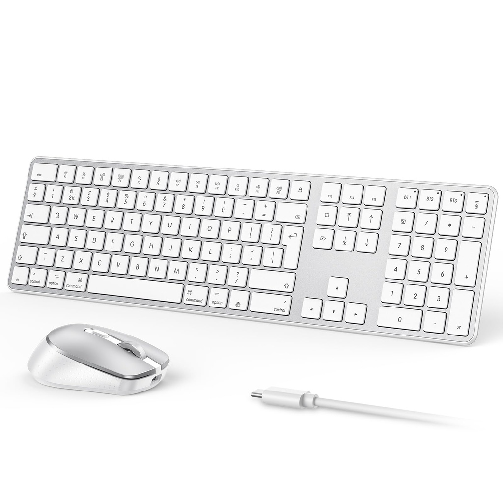 OMOTON Wireless Bluetooth Keyboard Mouse Rechargeable for Mac OS, Wireless Keyboard and mou
