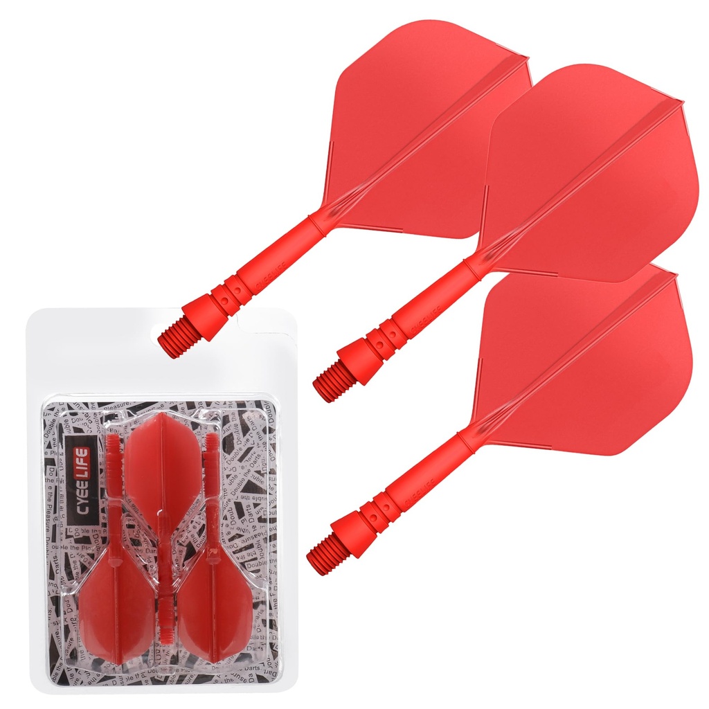 CyeeLife Integrated Dart Shaft and Flights Standard Shape,Dart Accessory Black/Red/Blue/Gre
