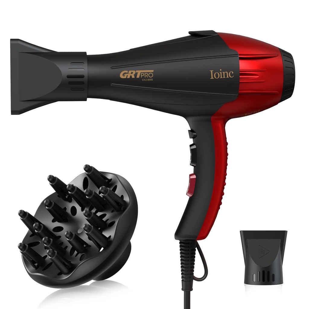 Professional Hair Dryer 2400W Powerful AC Motor Negative Blue Ionic Hairdryer with 1 Diffus