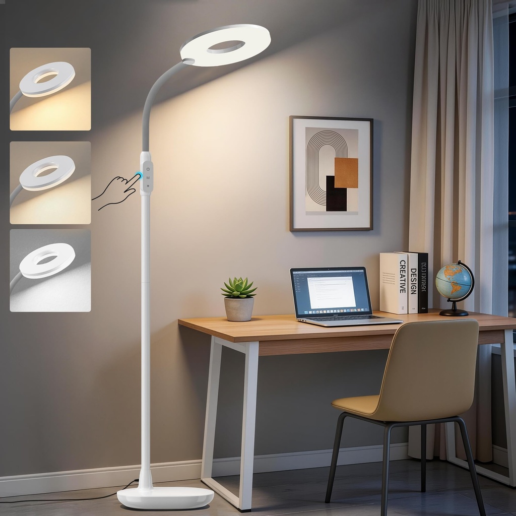 GyroVu 70" Bright LED Floor Lamp for Living Room, Dimmable Standing Tall Lamps with Color T