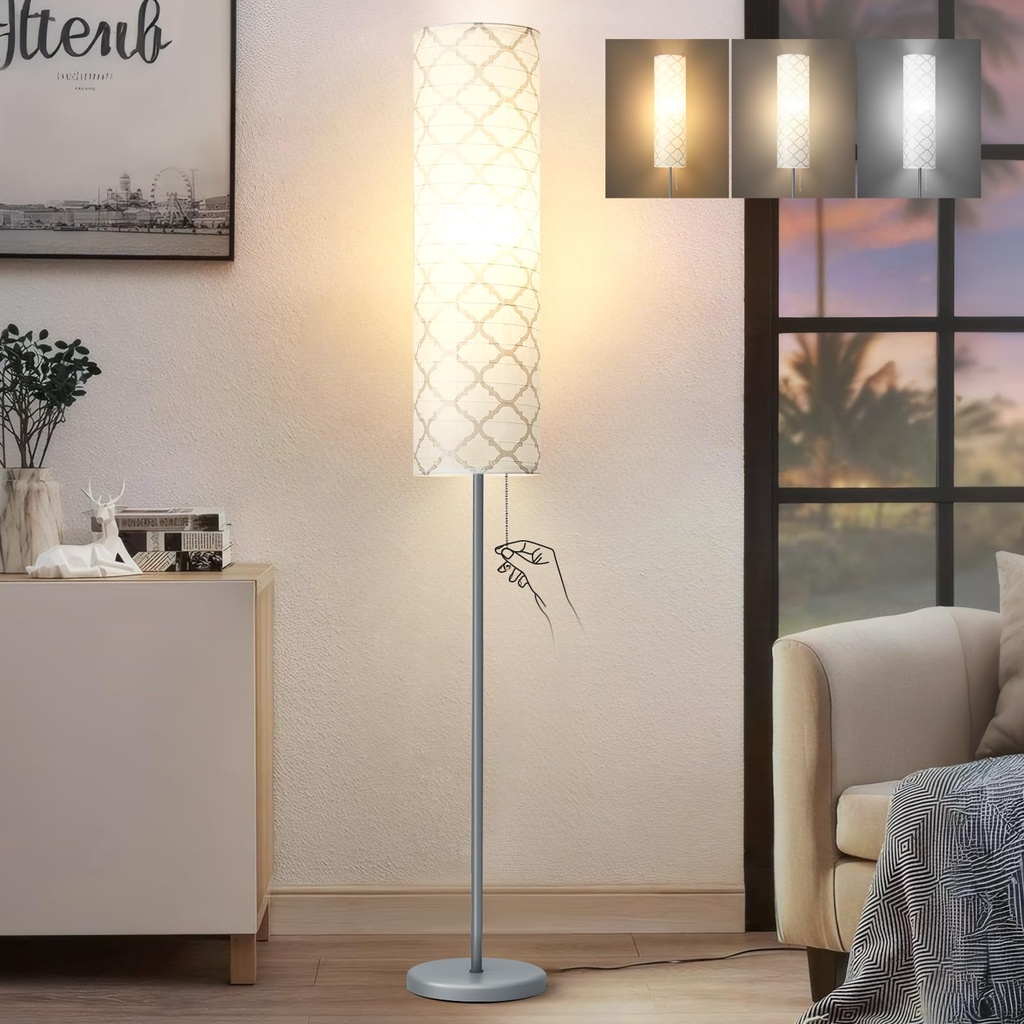 GyroVu Floor Lamp for Living Room, 65Ã¢Â€Â Standing Lamp Tall Lamps for Bedroom with Paper