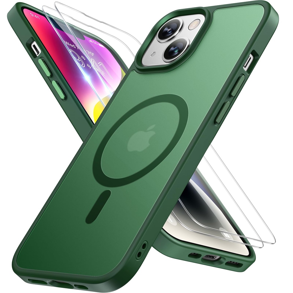 Miracase Magnetic Series for iPhone 14 Case [Compatible with MagSafe] [with 2X Screen Prote