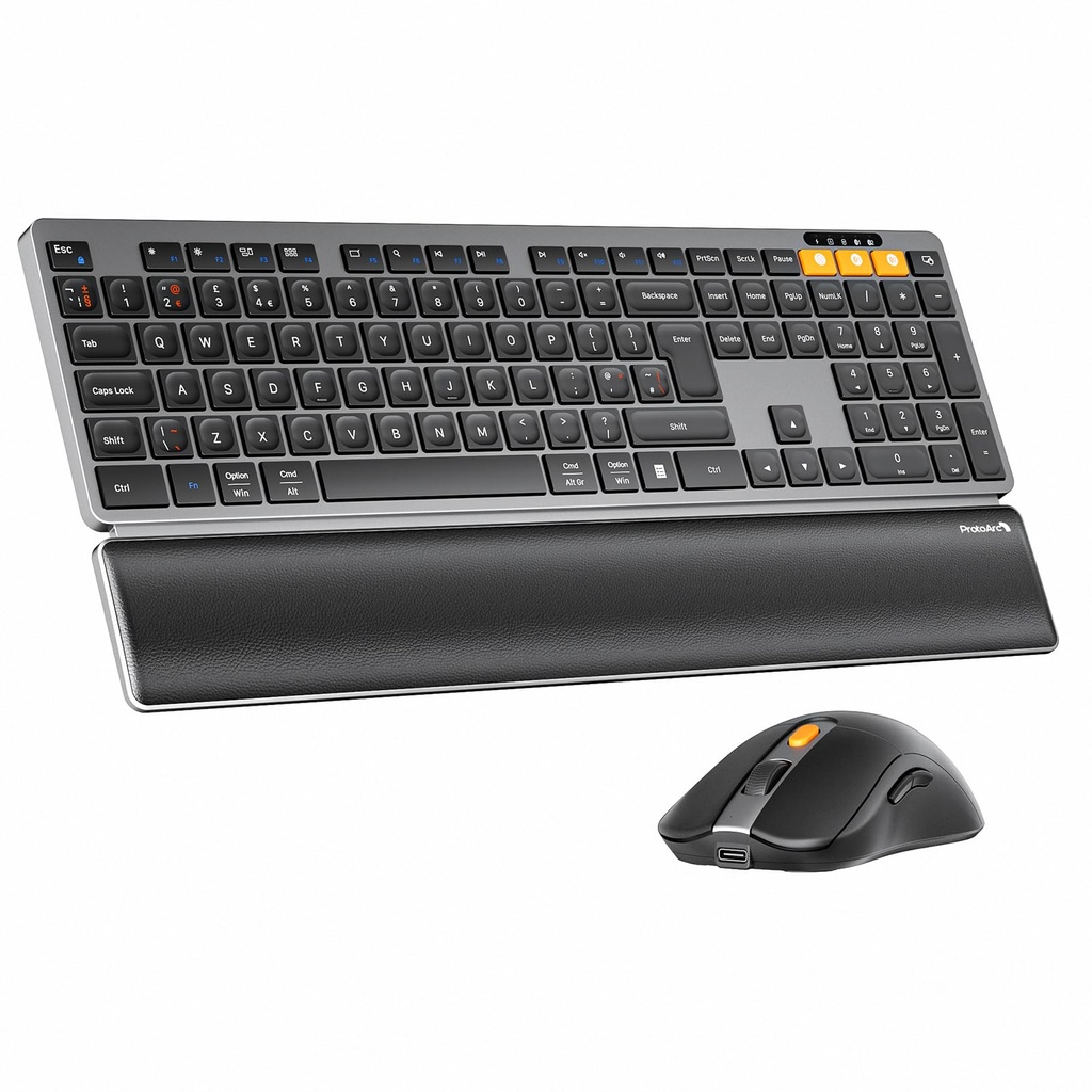 ProtoArc KM60 Bluetooth Wireless Keyboard and Mouse, Rechargeable