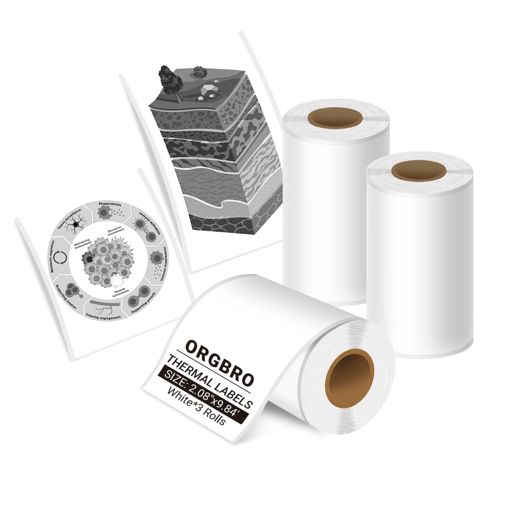 ORGBRO Thermal Sticker Labels, Self-Adhesive Sticker Paper for X3 Printer