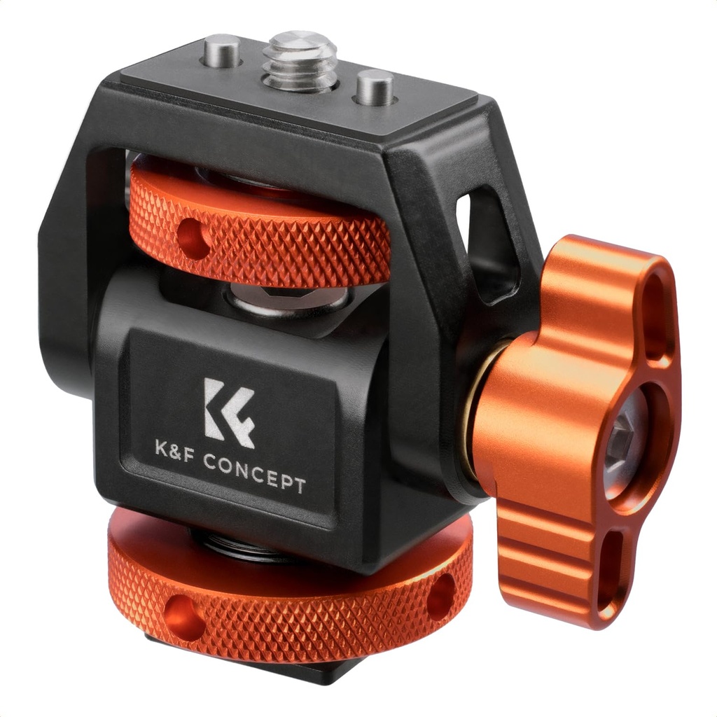 K&F CONCEPT Camera Monitor Mount with Cold Shoe Adapter & 1/4" Screw