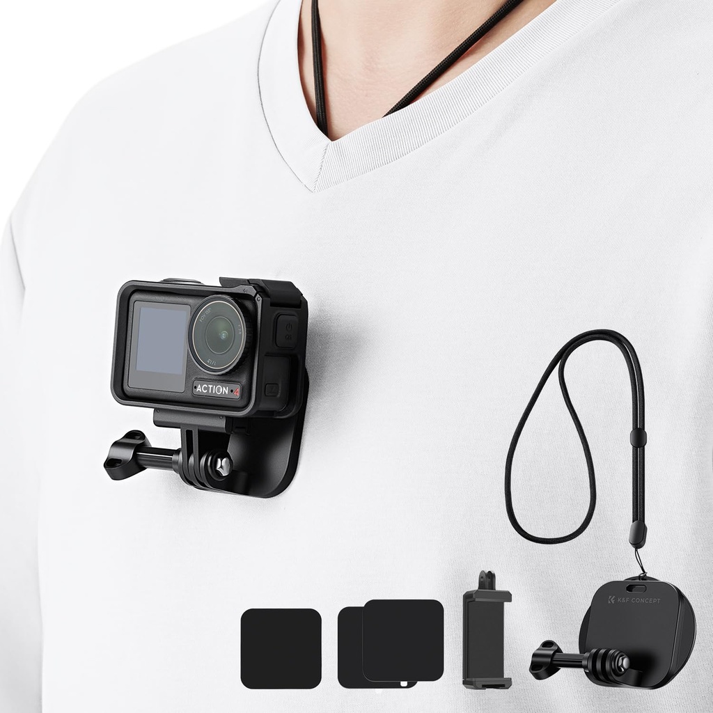 K&F CONCEPT Magnetic Snap Chest Mount Neck Strap Necklace Lanyard for GoPro