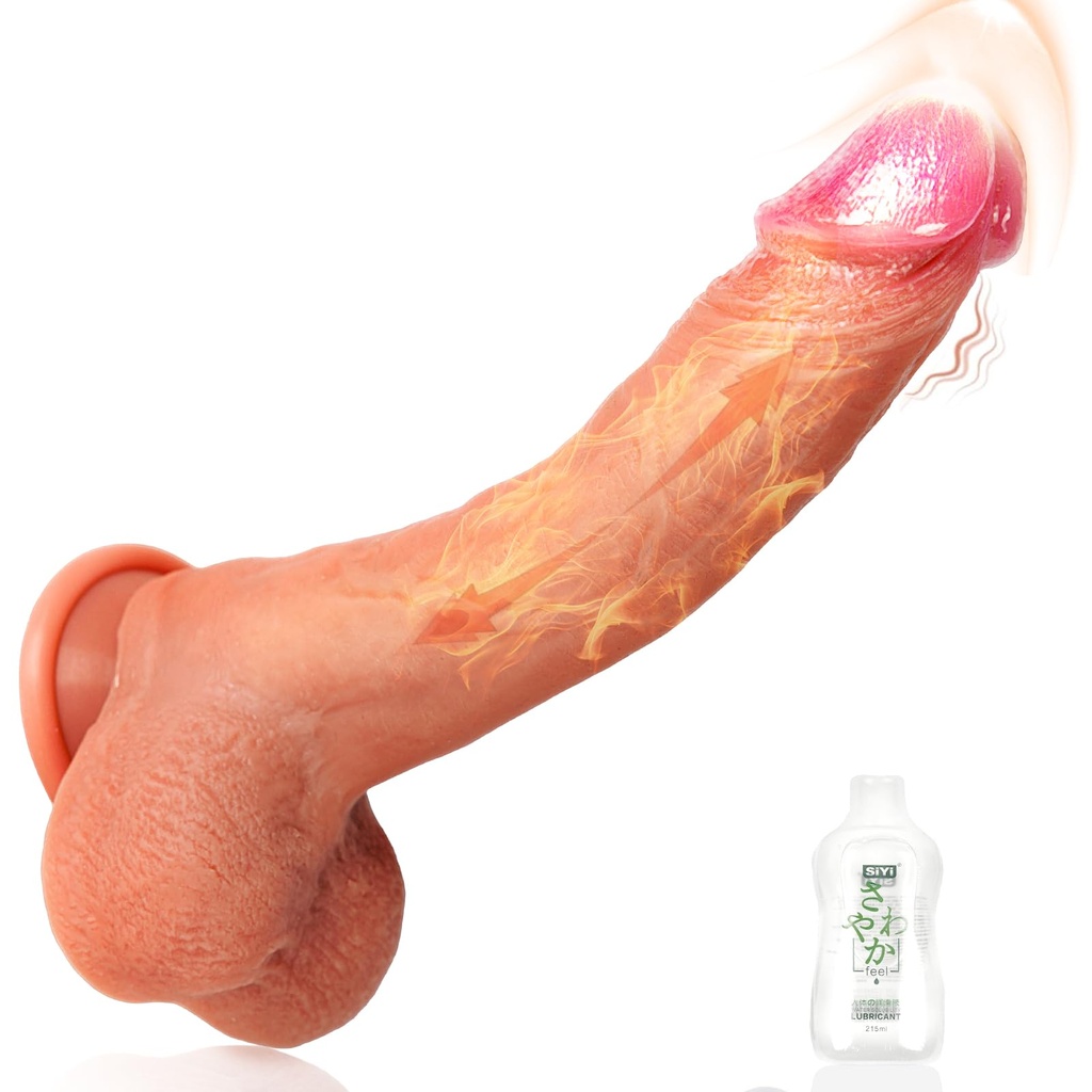 Dildo, Dildos Thrusting with Vibrating & Heating, 7 Thrusting & Vibrating Modes Sex Toy