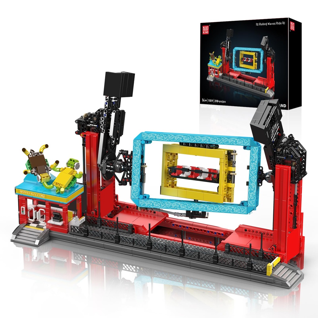 Mould King 11019 Amusement Park Series Building Blocks Model, 2118 Pieces Rolling Waves Rid