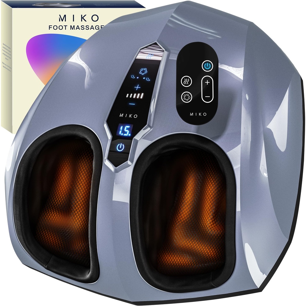 Miko Foot Massager Machine - Deep Kneading, Shiatsu, Air Compression, and Heat Therapy - Pl